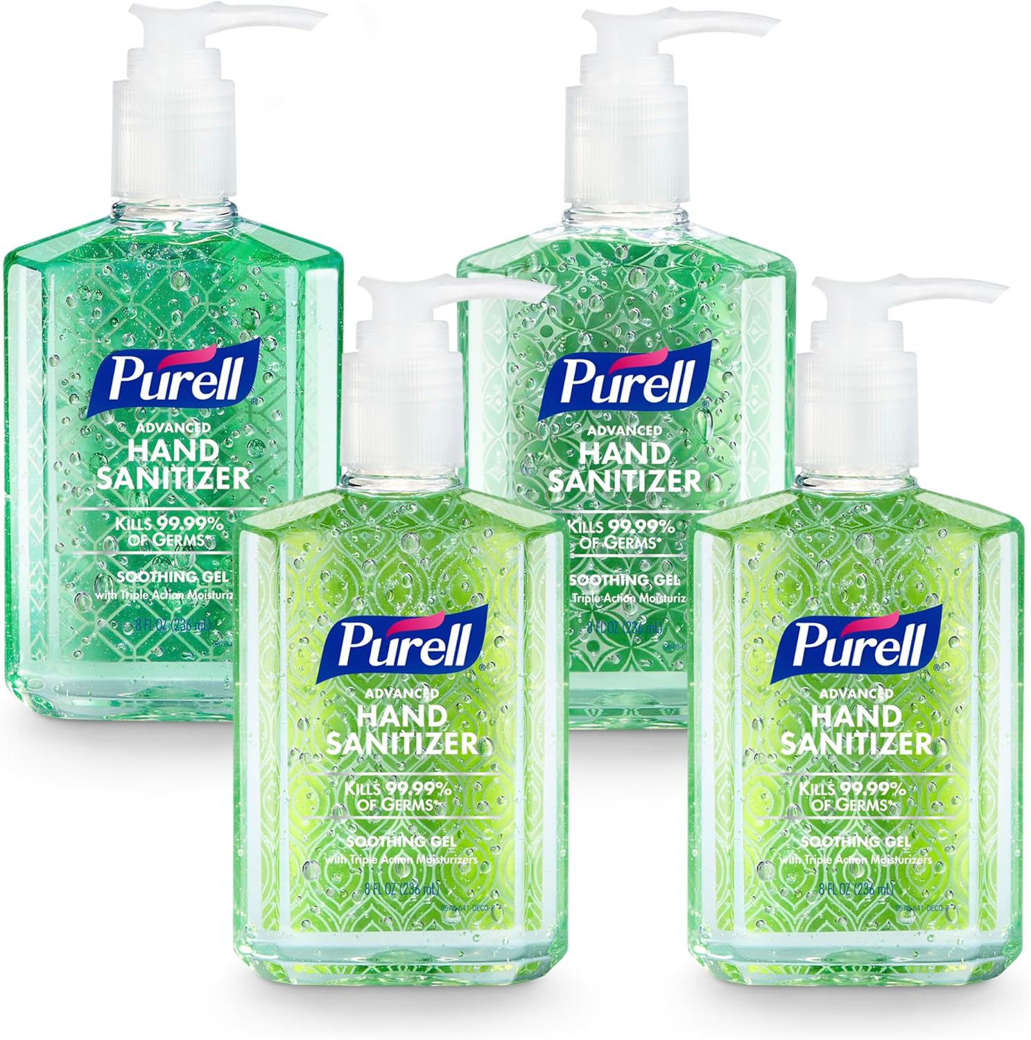 PURELL Advanced Hand Sanitizer Soothing Gel, Fresh Scent, 8 fl oz Pump Bottle (Pack of 4), 9674-06-ECDECO - Image 1
