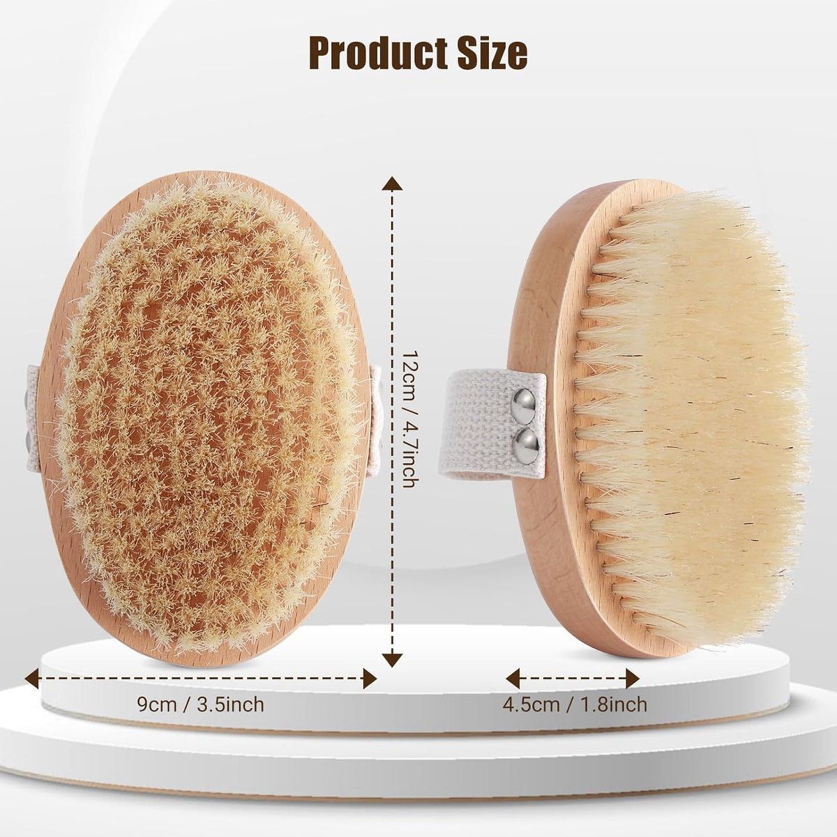 Close up of natural materials used in the Myselect pet palm brush.