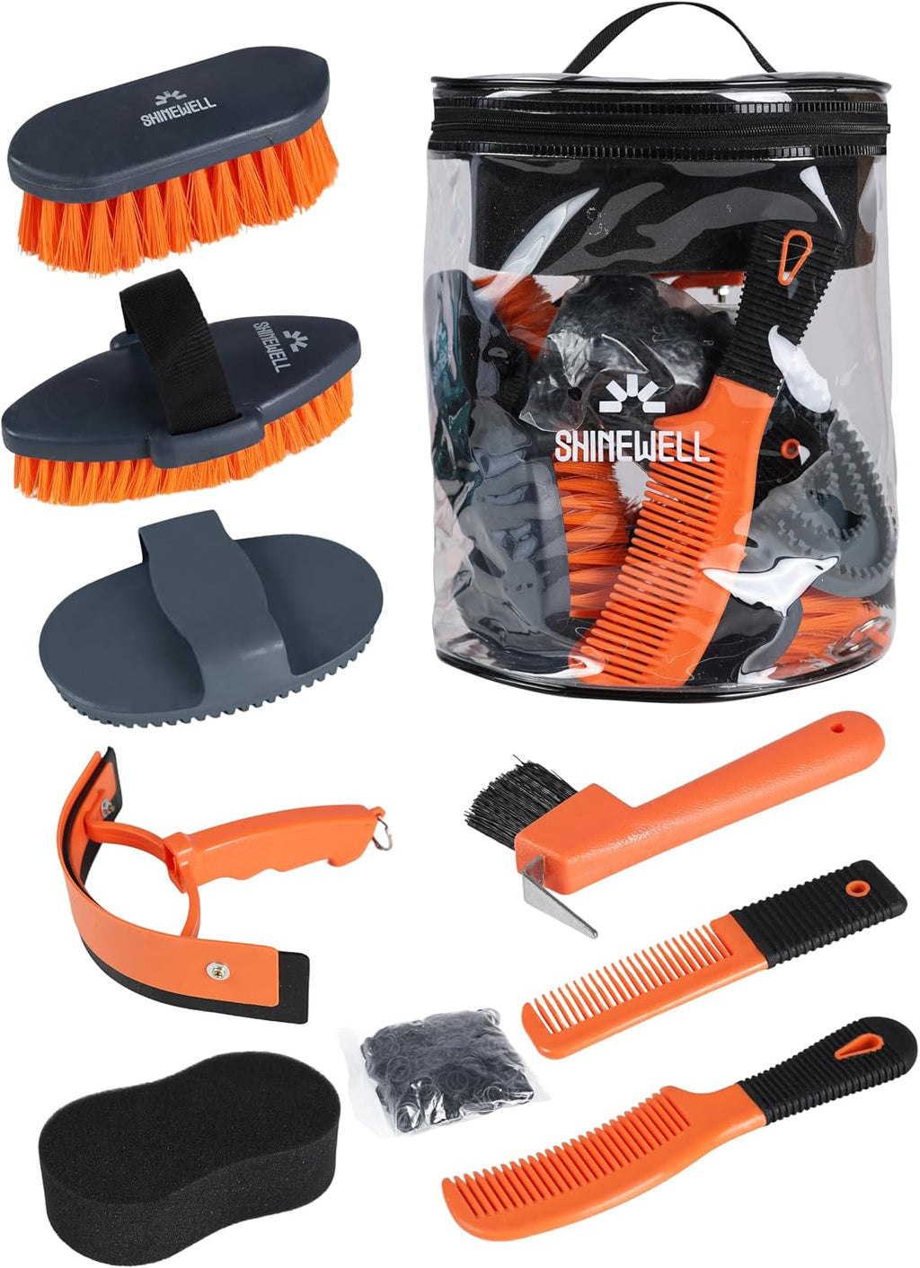 Shinewell Horse Grooming Kit, Complete Horse Brush Set, Equine Grooming Tools for Shedding & Daily Care Blue - Image 10