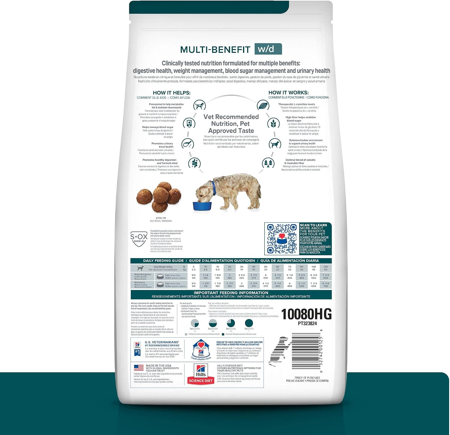 Hill's multi-benefit therapeutic canine food chicken flavor ingredient panel