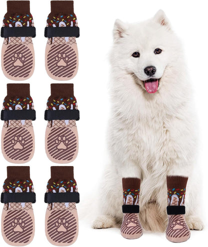 EXPAWLORER 6Pcs Anti-Slip Dog Socks to Prevent Licking Paws,Dog Shoes for Hot Pavement,Dog Booties Traction Control on Hardwood Floor,Boots & Paw Protectors, for Puppy Small Medium Large Senior Dogs - Image 14