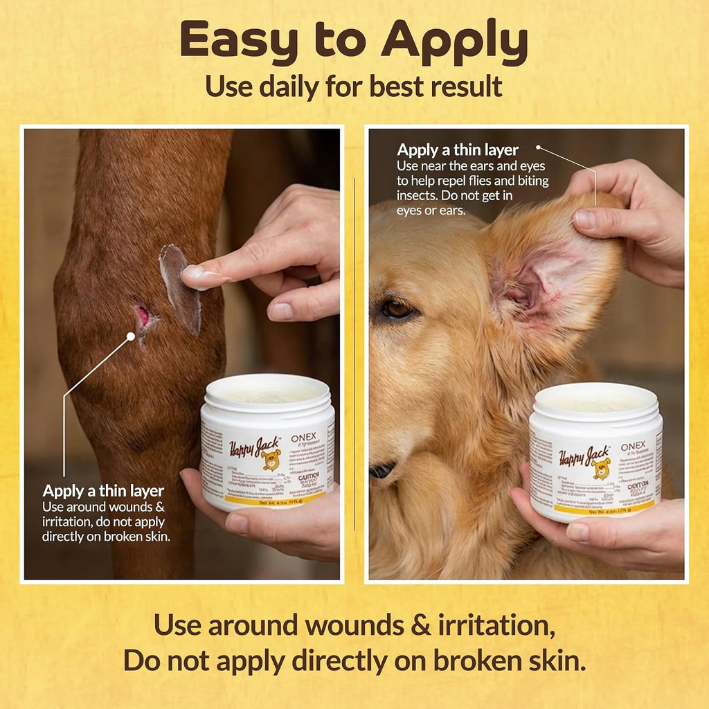 Happy Jack Onex Fly Repellent Ointment jar size reference