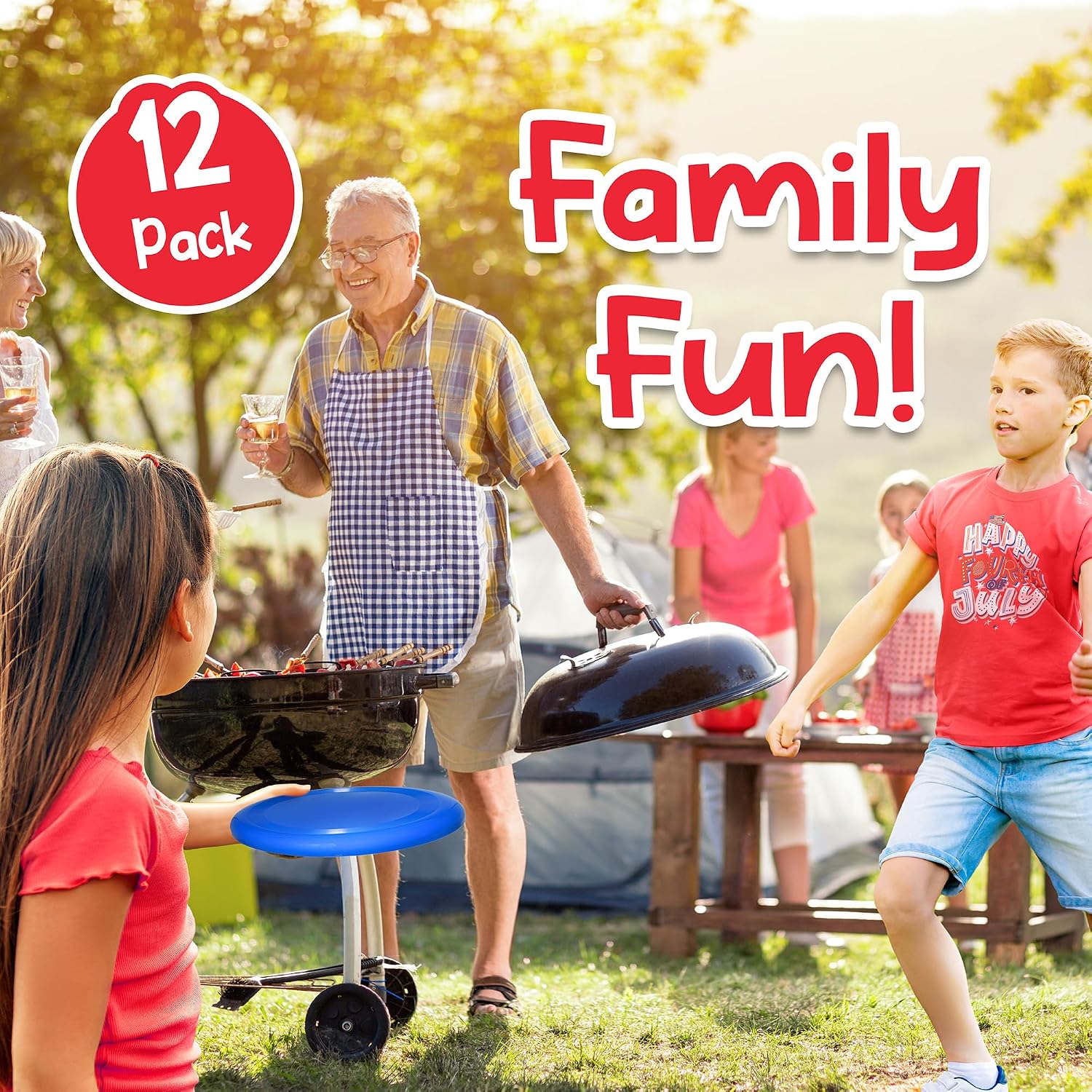 Assorted color flying discs for outdoor backyard games