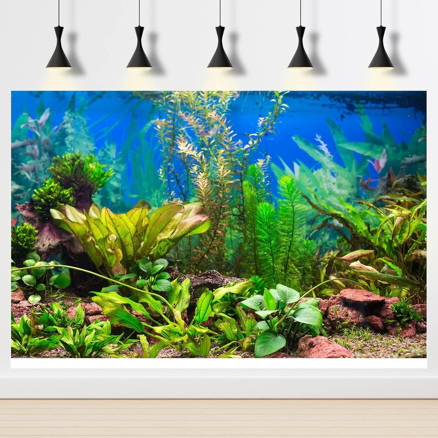 Riivvdise tropical pet habitat backdrop providing enhanced visual depth to a reptile enclosure.