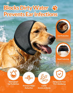 LHP pet anxiety relief calming ear cover adjustable strap side view