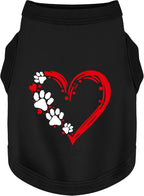 Discover Cozy Sleeveless Canine Wear: Soft, Lightweight, and Breathable Cotton Dog Shirt Featuring Heart and Paw Graphics. Vest Tank Top is Ideal for Small, Medium, and Large Breeds Yellow M - Image 14