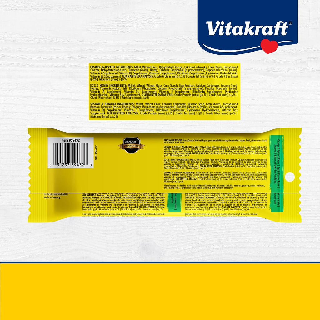Vitakraft parakeet treats built-in clip holder for cage attachment