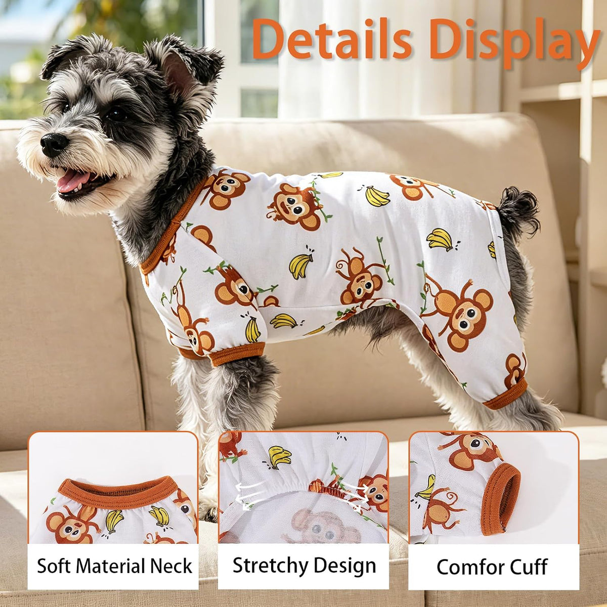 Back view of the XX-Small pet apparel demonstrating full coverage fit for small breeds.