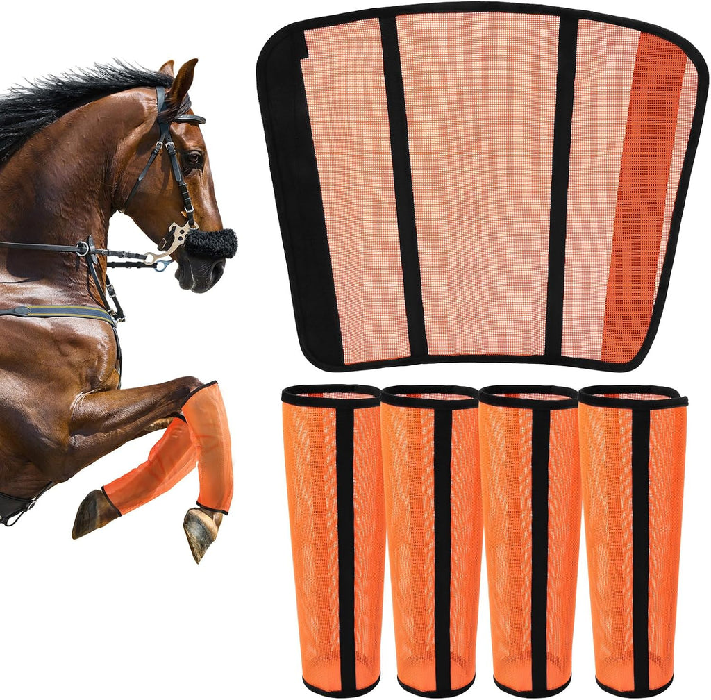 Fly Boots for Horses Set of 4 - Innovative Curved-Edge Design, Anti-Sag Stays, Breathable Mesh Leg Protection, Reduces Stomping & Fatigue, Comfort Fit for Medium to Large Horses - Dark Blue - Image 12