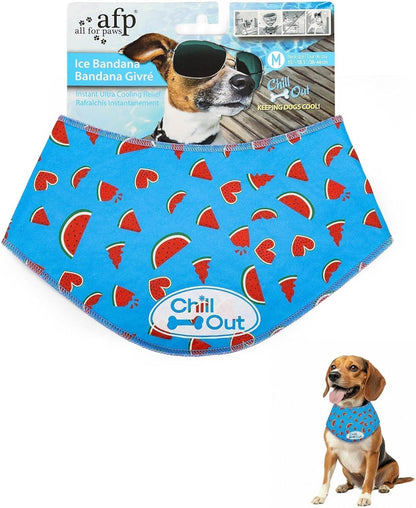 All For Paws cooling bandana for dogs front view blue design