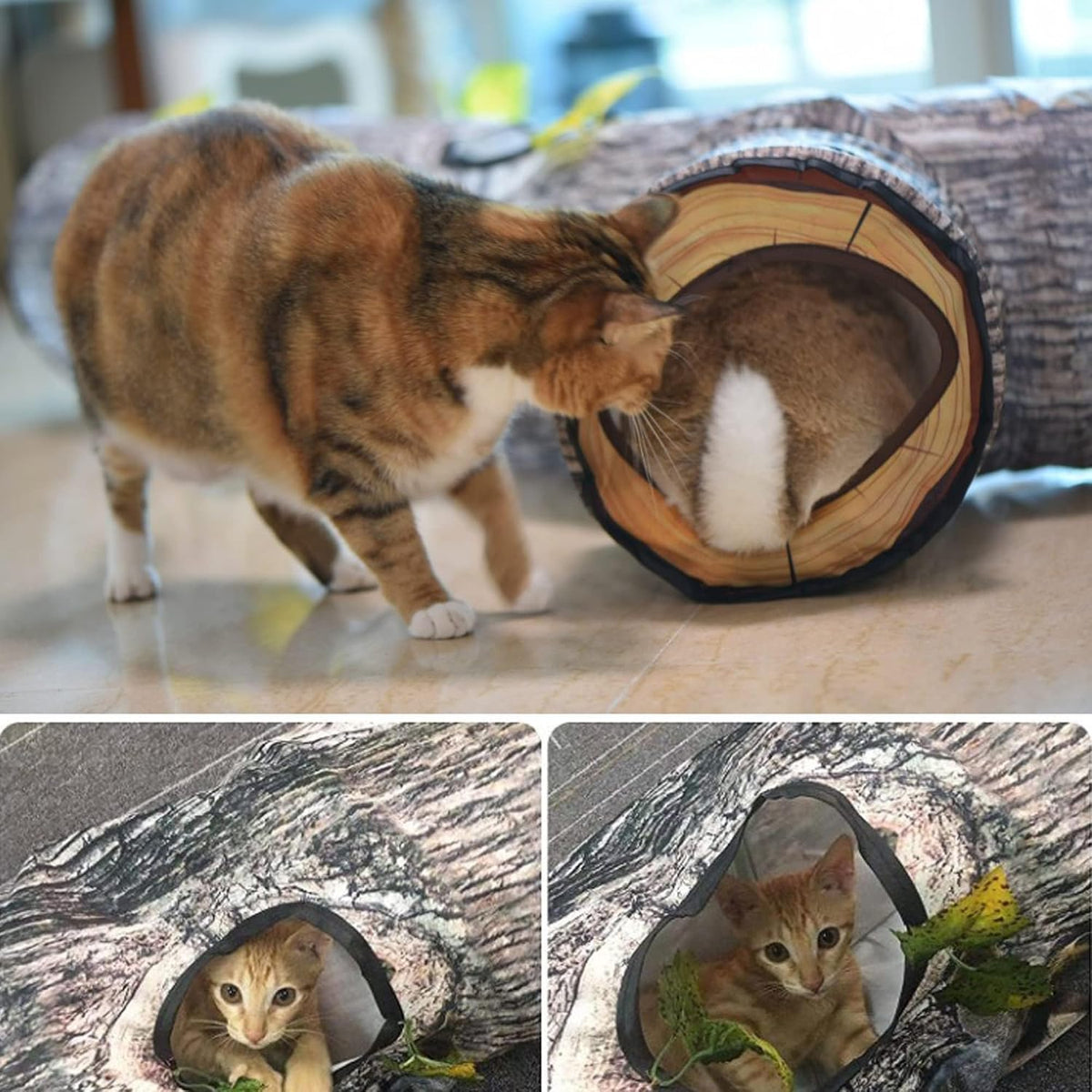 Folded space saving GRETMIX pet tunnel showcasing easy storage design