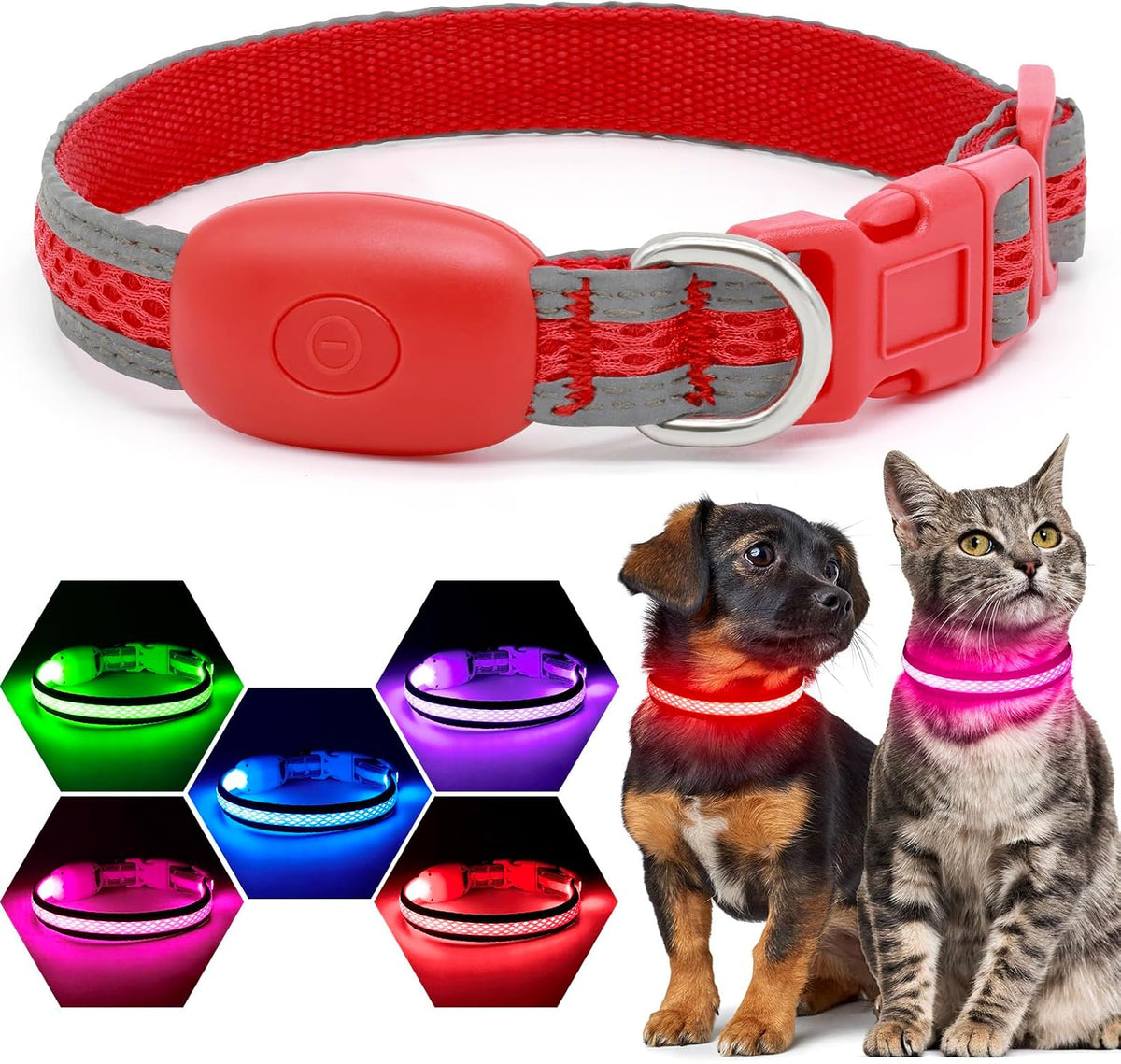 Flashseen LED Dog Collar, Light Up Dog Collar USB Rechargeable, Brightest Dog Lights for Night Walking, Adjustable Dog Collar Light for Dog Safety (Green, Large) - Image 13