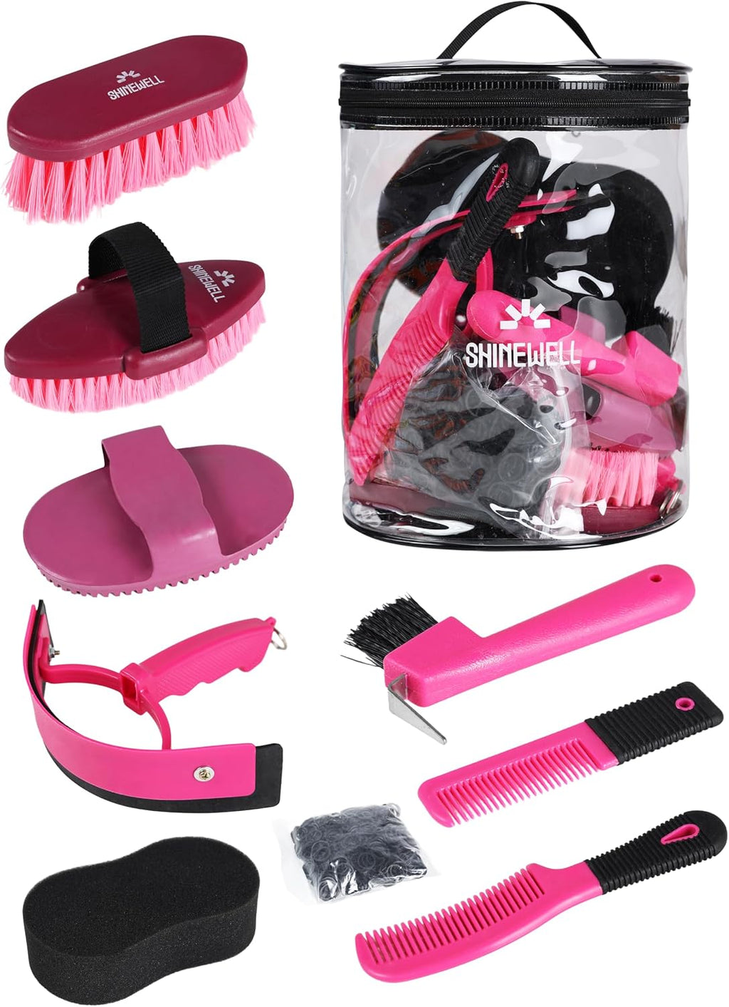 Shinewell Horse Grooming Kit, Complete Horse Brush Set, Equine Grooming Tools for Shedding & Daily Care Blue - Image 9