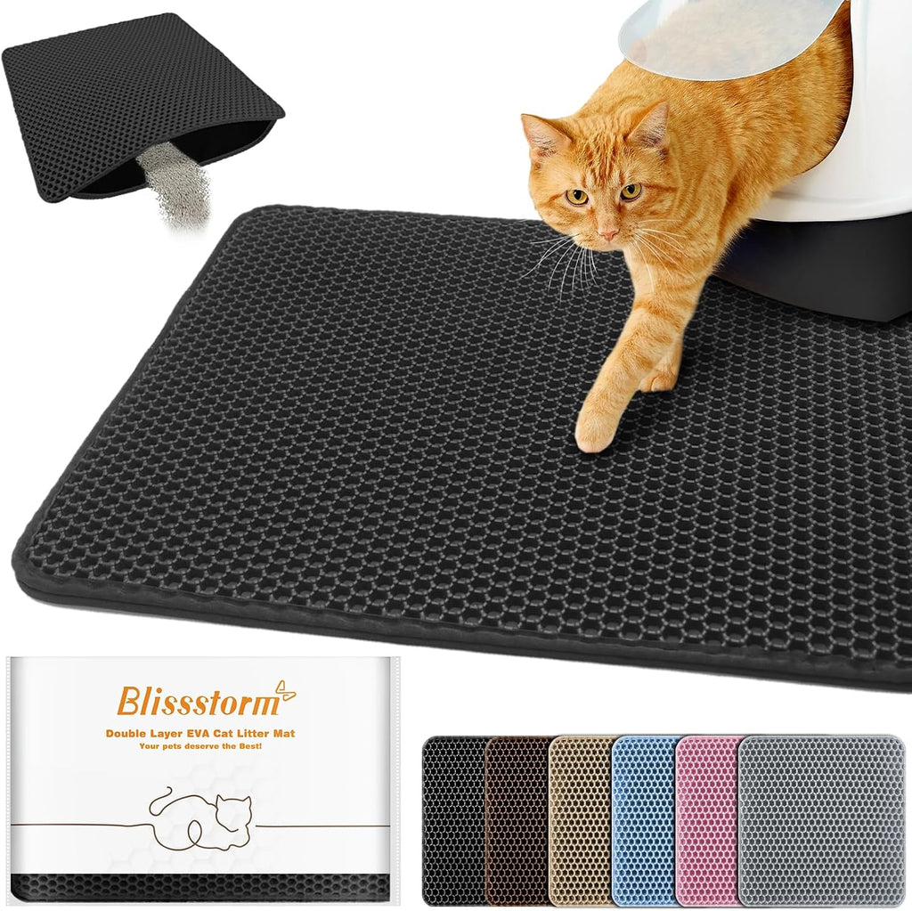 Waterproof Cat Litter Mat, Double Layer EVA, Odor-Free Large Grid, Urine Proof, Easy Cleanup (Pink, 16 x 20) - Image 10