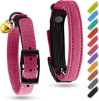 Leather Cat Collar with Bell and Safety Elastic Strap Breakaway Alternative for Small & Large Kittens, Stylish Pet Leather Collar for Boy, Girl Cats with Metal Buckle & QR ID Tag (Mint) - Image 12