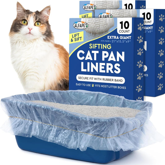 Alfapet Original Sifting Cat Litter Box Liners packaging front view showcasing USA imported pet supplies