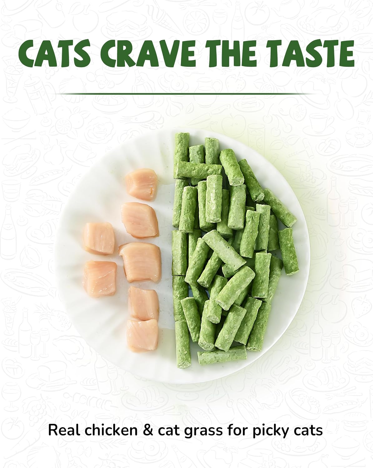 PAWUP cat grass and prebiotics pellets for digestive health support