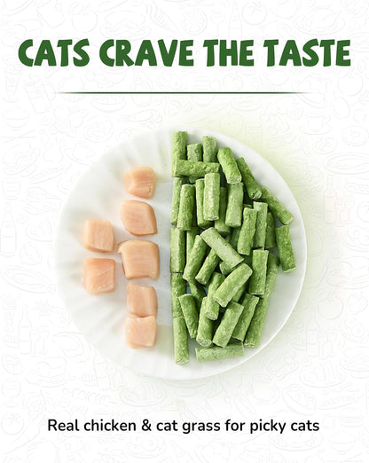 PAWUP cat grass and prebiotics pellets for digestive health support