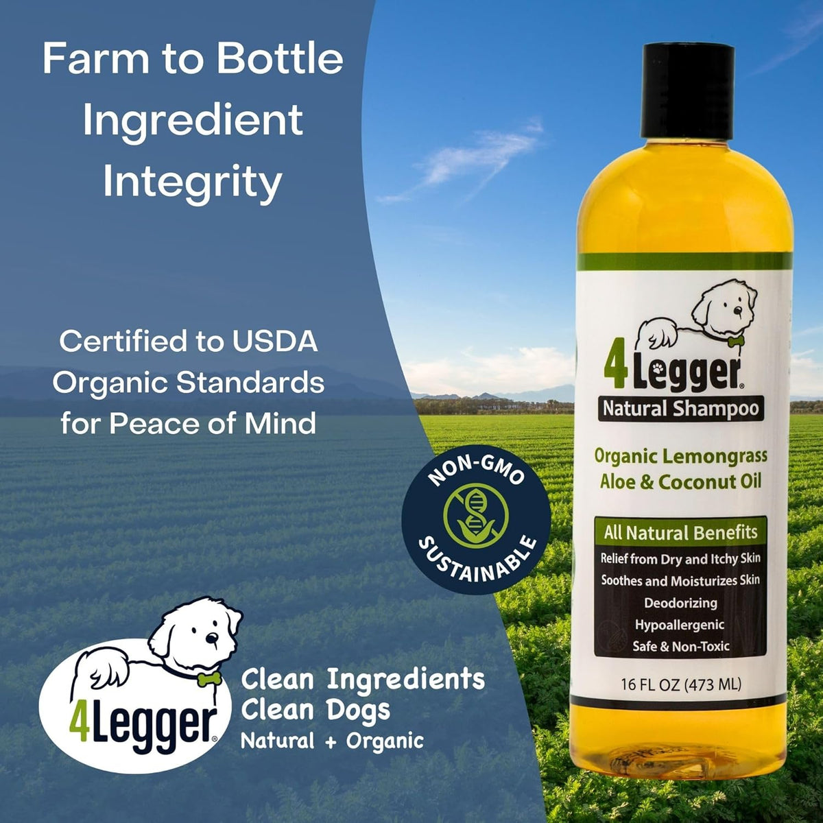 Natural hypoallergenic dog shampoo for itchy skin