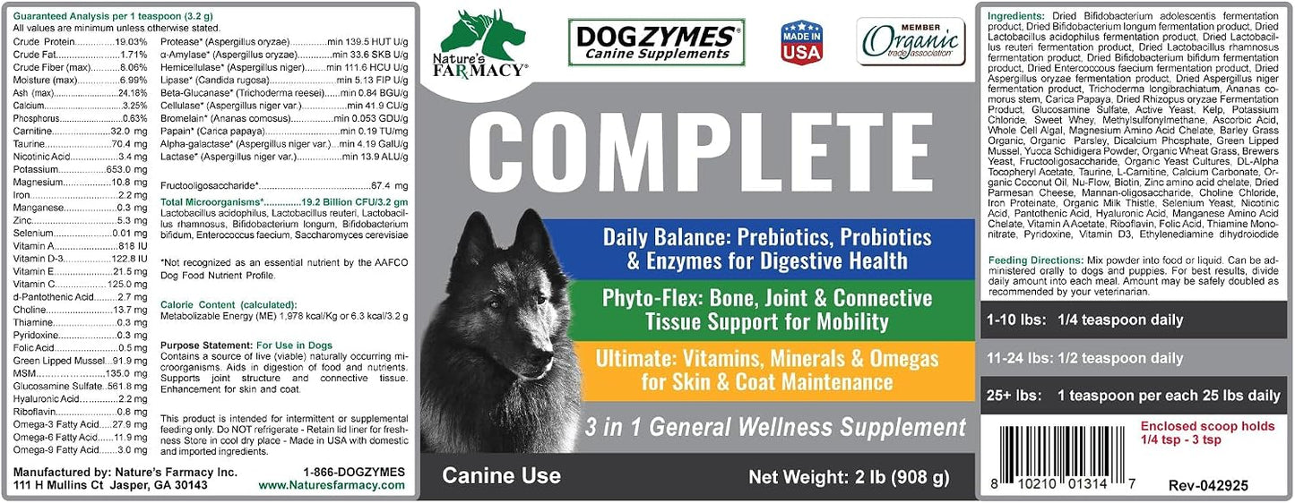 Authentic Dogzymes Complete packaging details and dosage instructions