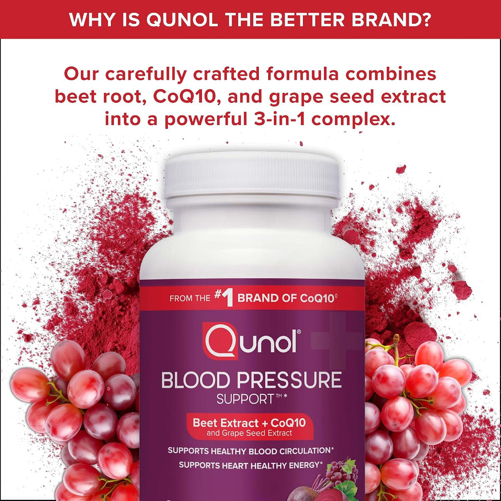 Qunol 3-in-1 Beet Roots Capsules with CoQ10, Blood Pressure Support, 60ct - Image 4