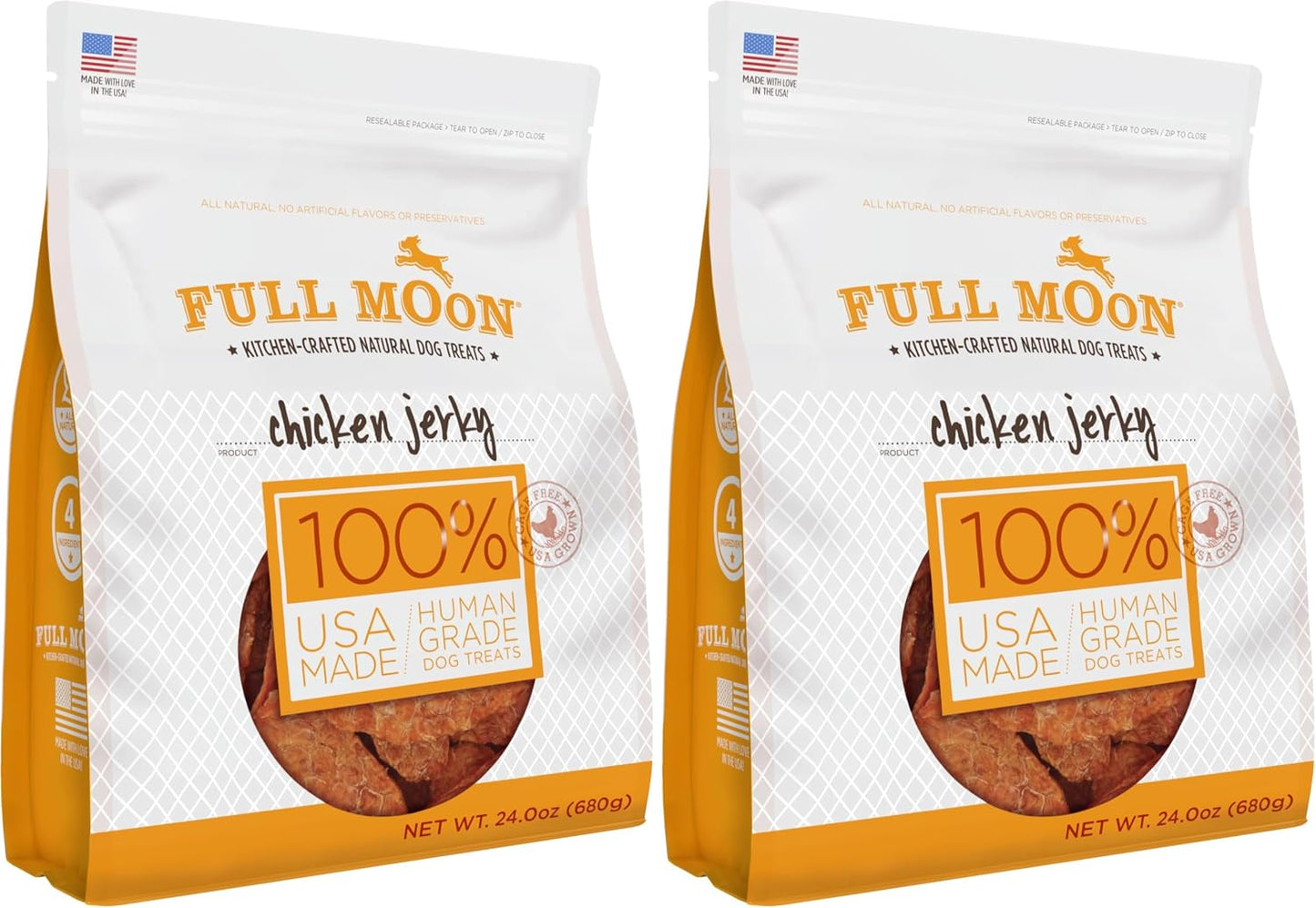 Full Moon Chicken Jerky Healthy All Natural Dog Treats Human Grade Made in USA Grain Free 12 oz - Image 11