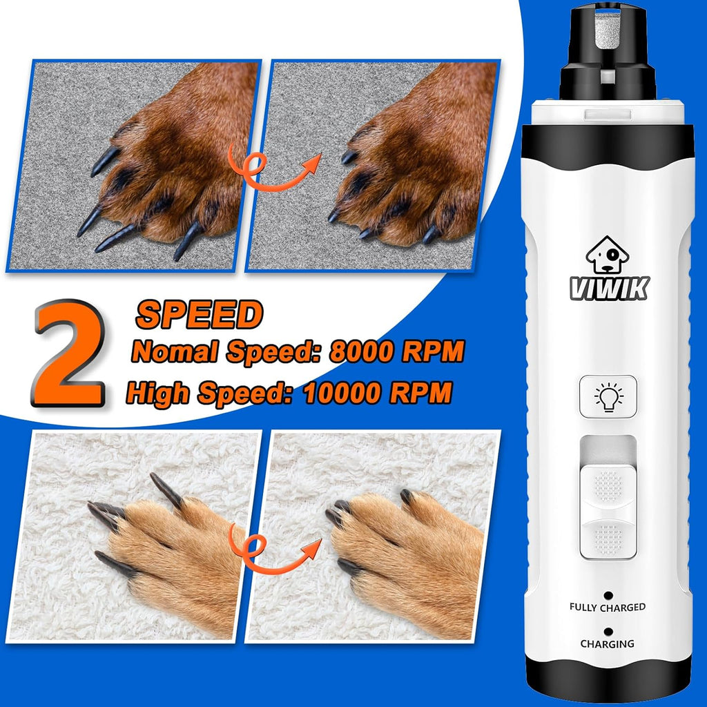 Viwik electric pet nail grinder with LED light active