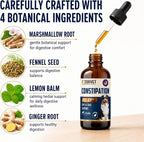 Back of bottle showing ingredients and usage for dog laxative