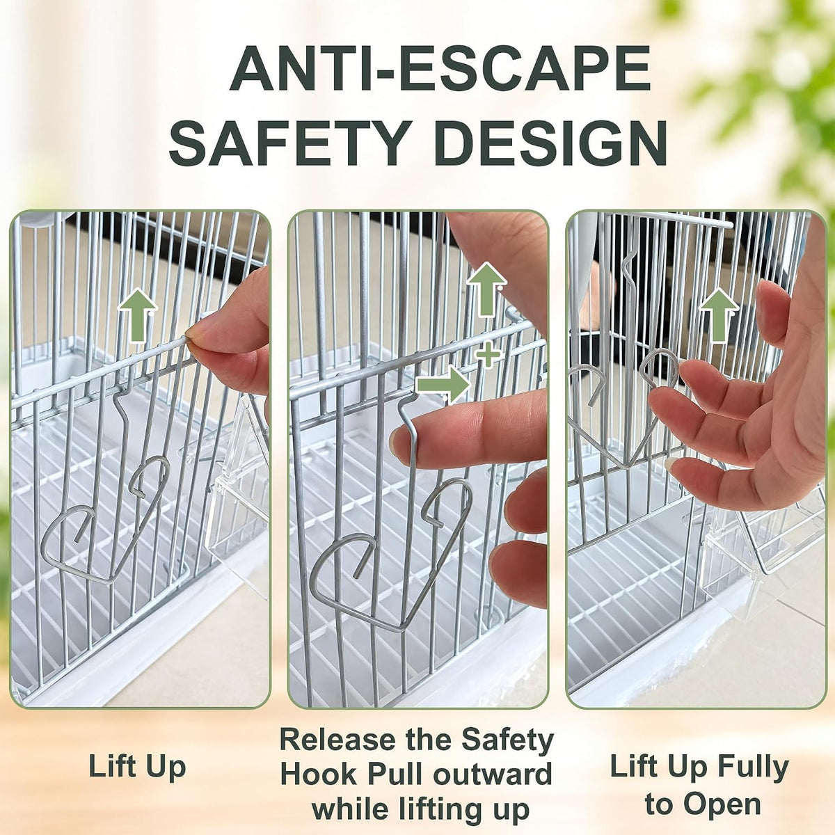 Small Bird Cage, Lightweight Hanging Travel Cage with Removable Tray - Image 8