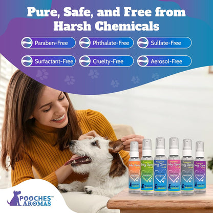 Pooches Aromas plant based essential oil pet fragrance application guide