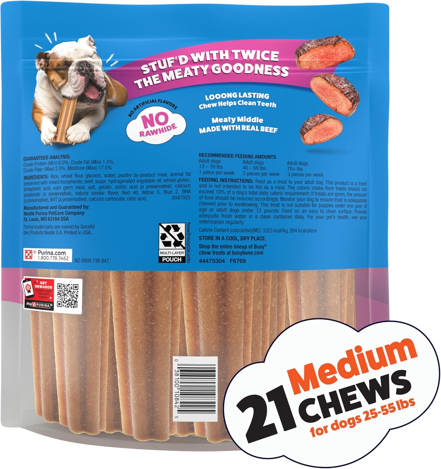 Busy Stuf'd dog treat nutritional information