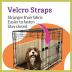 Pet Dreams bumper showing Velcro attachment to wire crate
