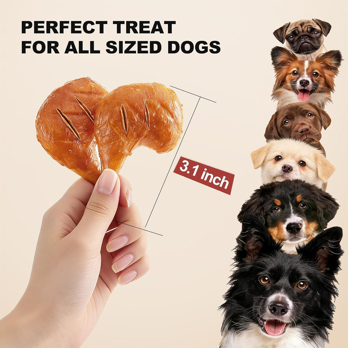 Individually wrapped healthy dog treats with real chicken ingredients