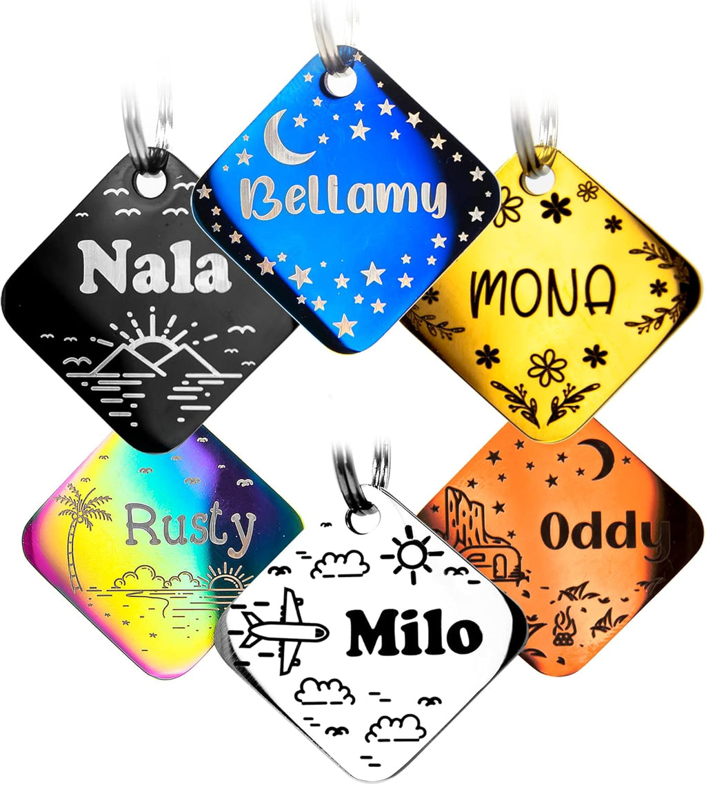 Personalized Dog Tag with 5 Lines of Custom Deep Engraved Durable Stainless Steel Pet ID Name Tag Designer Regular Size Bone - Image 10