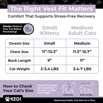 Soft cat recovery suit bodysuit for kitten abdominal wound protection after surgery