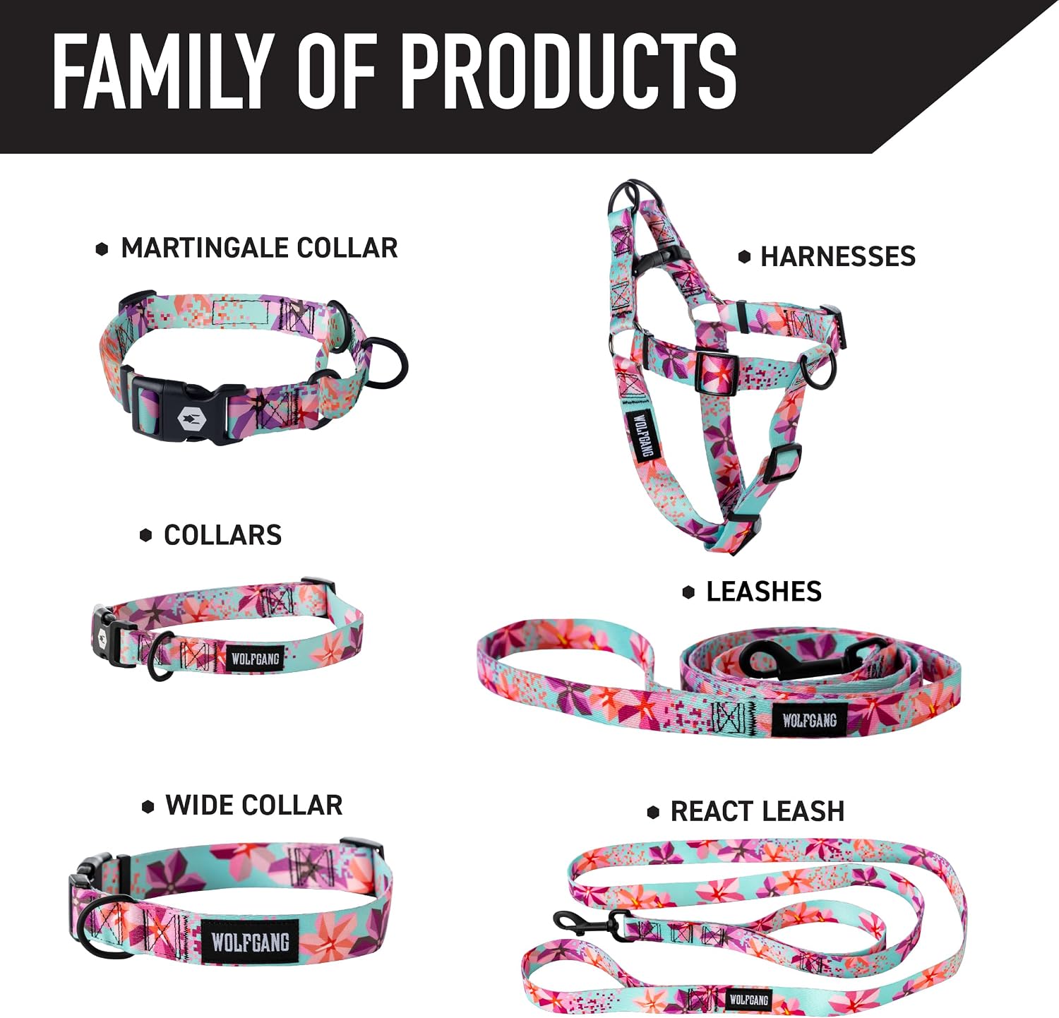 Detailed view of the abrasion resistant polyester webbing and DigiFloral pattern