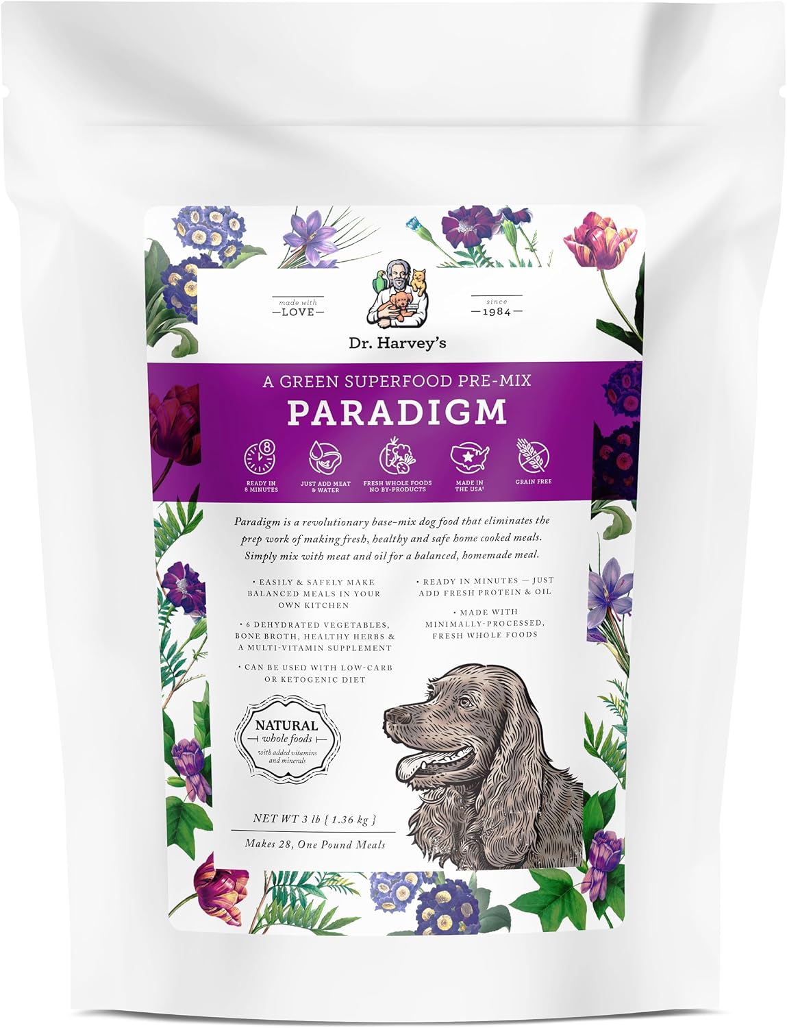 Dr. Harvey's Paradigm Green Superfood Dog Food, Human Grade Dehydrated Grain Free Base Mix for Dogs, Diabetic Low Carb Ketogenic Diet (Trial Size 5.5 oz) - Image 9