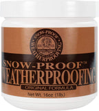 Authentic USA imported Fiebing's Snow Proof leather conditioner container for heavy duty waterproofing