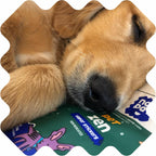Stress relief stickers for dogs and cats presented on their original backing sheets.