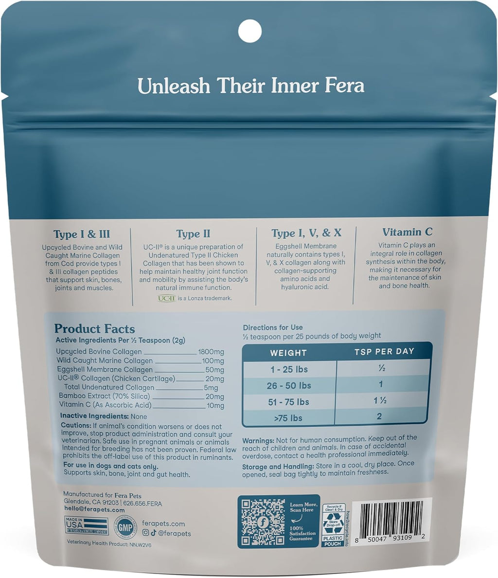 Fera Pets pet supplement 4.23 ounce pouch packaging