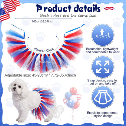 Locmeo red white and blue dog ballerina costume dress on a puppy