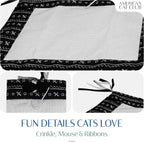 American Cat Club crinkle play mat being folded to demonstrate its lightweight portability for travel.