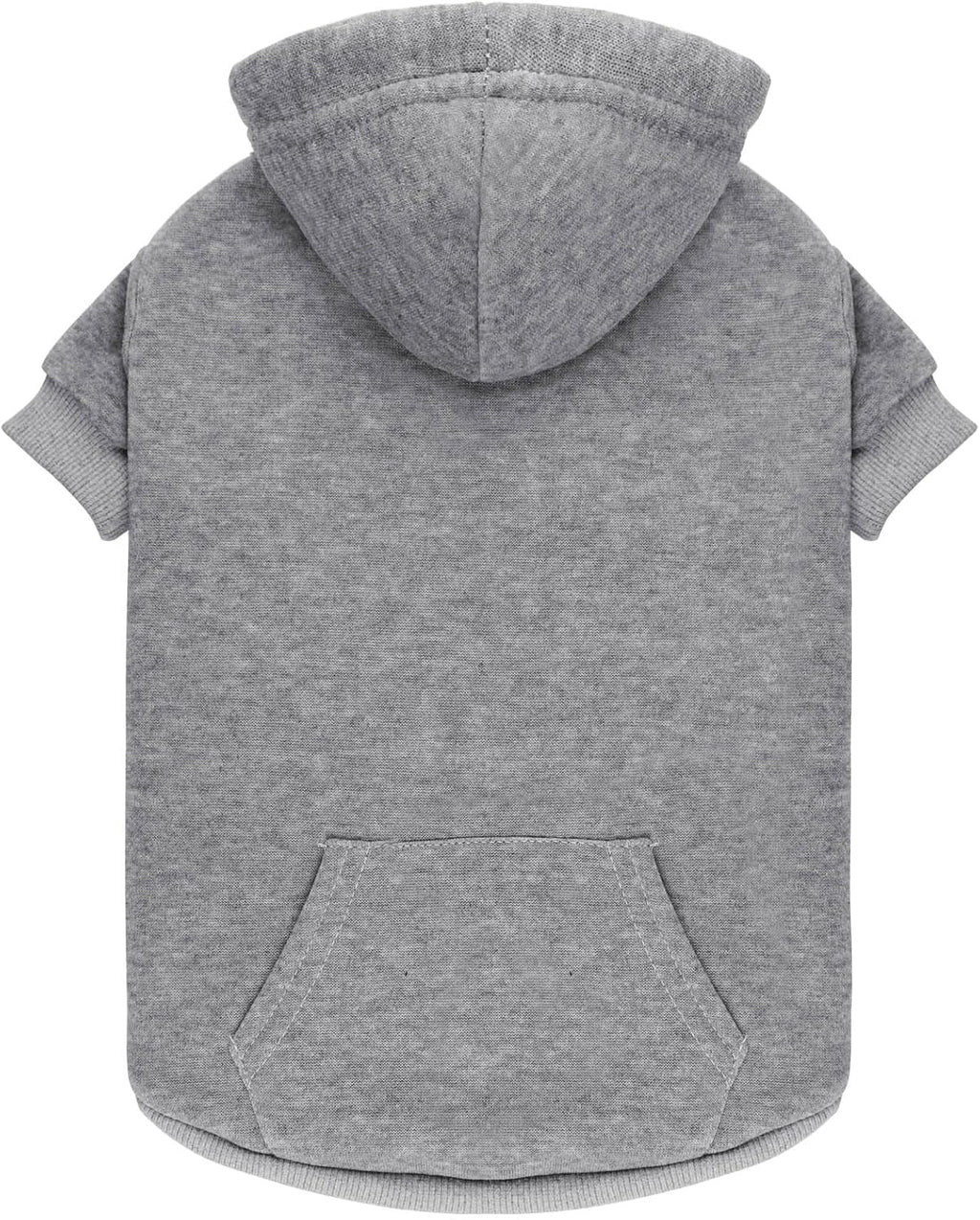 QDYU dog hoodie sweater grey medium front view winter pet clothes