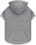 QDYU dog hoodie sweater grey medium front view winter pet clothes