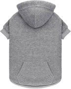 QDYU dog hoodie sweater grey medium front view winter pet clothes