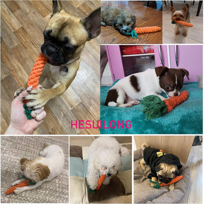 Durable cotton rope pet chew toys pack of three for relieving puppy anxiety and teething gum discomfort