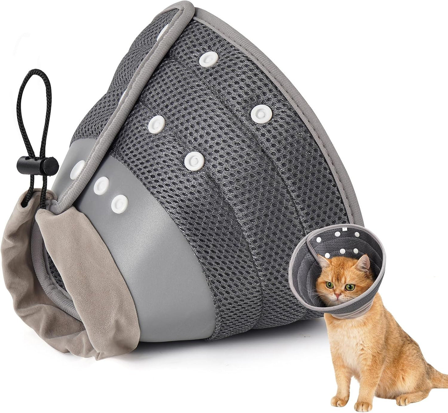 Avont Cat Cone Collar Soft to Stop Licking, Adjustable Foldable Lightweight Kitten Recovery Collar After Surgery for Small Dogs, Elizabeth Cone of Shame Alternative -Orange(S) - Image 9