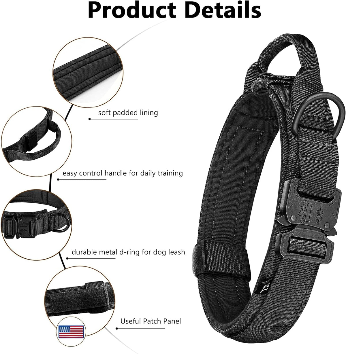Daganxi nylon dog collar with patches