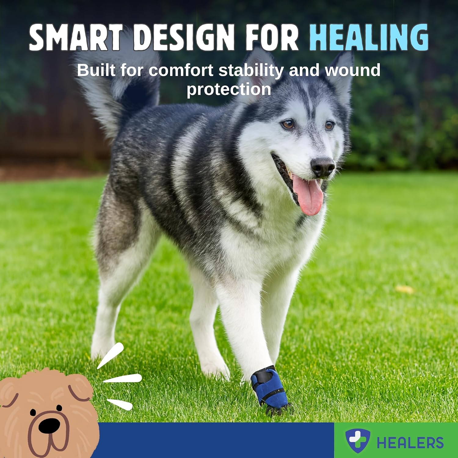 Side view of Healers breathable dog recovery boot
