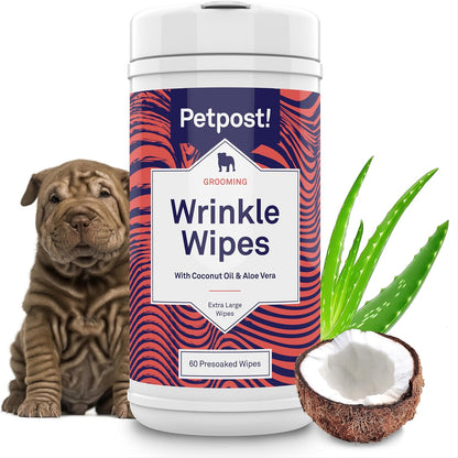 Petpost Wrinkle Wipes for Dogs | 100 Count Dog Face & Wrinkle Cleaner | Gentle Pet Wipes with Coconut Oil for Bulldogs, Pugs & Wrinkly Breeds | Dog Cleaning & Deodorizing Wipes - Image 12